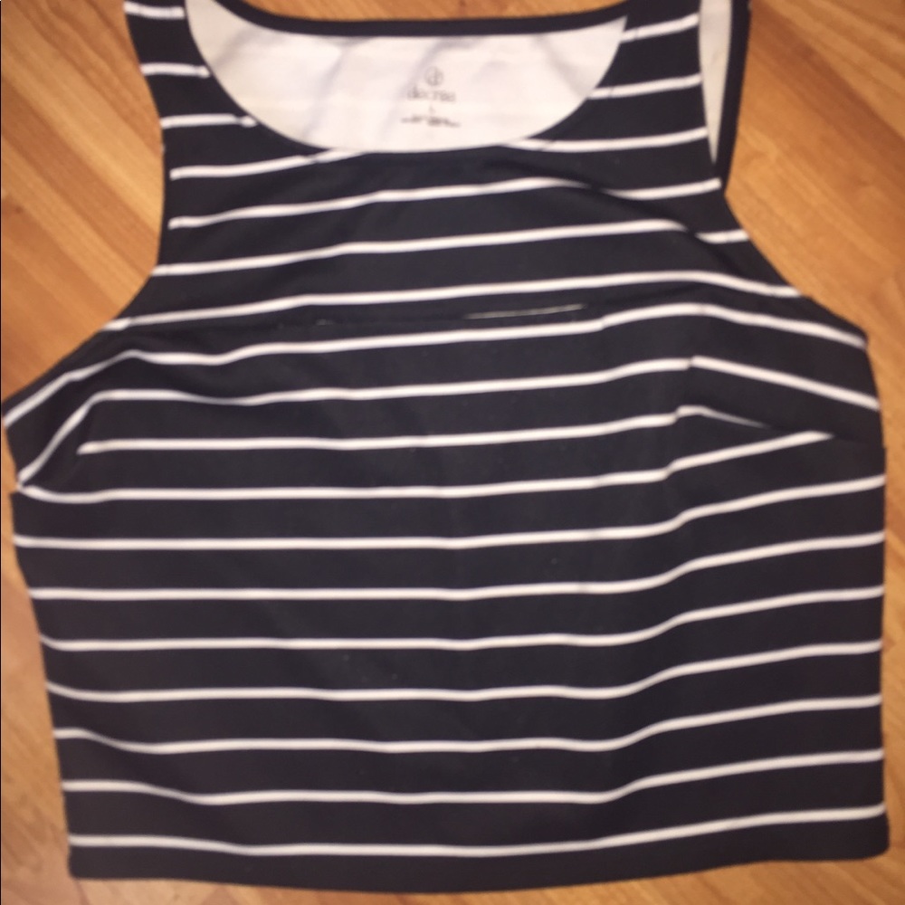Black and white Striped croptop